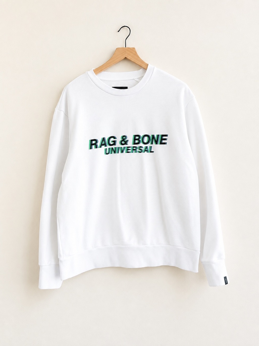 Rag & Bone Universal White Graphic Crewneck Sweatshirt Size XL